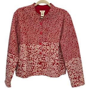 Baxter & Wells Women’s Red Floral Quilted Cotton Jacket Sz L
